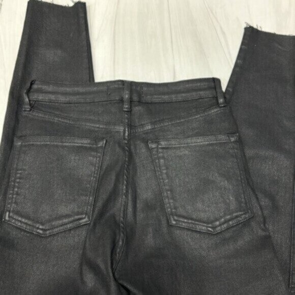 We The Free Women's Black High-Rise Coated Shimmer Denim Skinny Jeans Size 27 - Picture 6 of 7